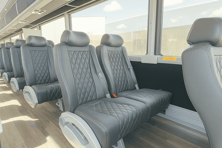 interior of Carmel Coach Bus Service charter bus